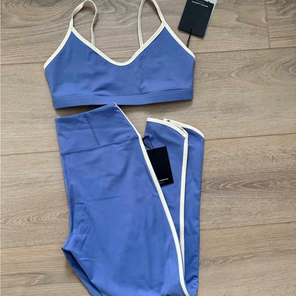 Spiritual Gangster Blue and White Leggings